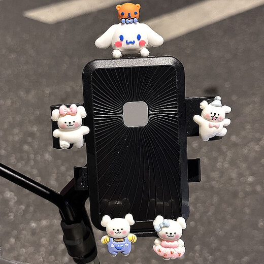 
Faxinjian cute Ruby electric vehicle mobile phone stand 2024 new takeaway rider navigation stand motorcycle battery car shockproof rearview mirror pink baby Ruby 4 square bracket