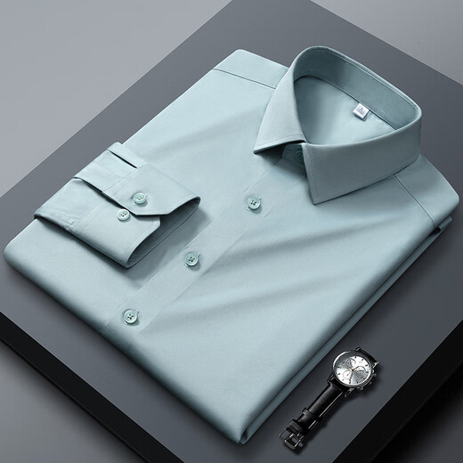 JEEP SPIRIT2025 Men's Shirt Long Sleeve Breathable Business Casual Stretch Solid Color Formal Anti-wrinkle No Ironing White Shirt Work Wear White C27 Long Sleeve Shirt M Recommended 100-120Jin Jin equals 0.5kg