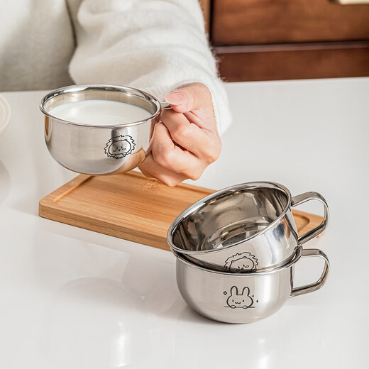 TREEJACK 316L stainless steel milk cup cartoon children baby student kindergarten home open tea drink mug