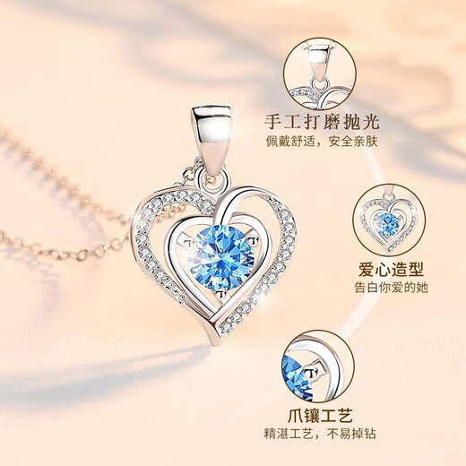 Dirholl PT950 platinum necklace for women, platinum clavicle chain, fashion jewelry, Valentine's Day birthday gift for wife, noble platinum model, full platinum, white diamond