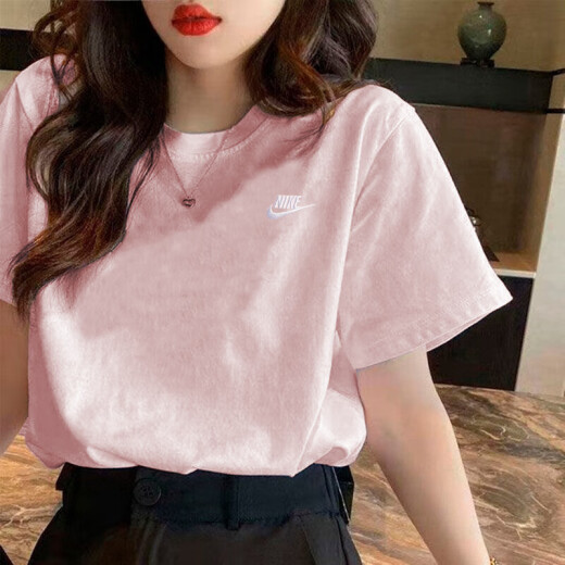 Camiseta de manga corta de Nike (Nike) para hombres 2025 Summer NUEVO ARRILLA SPORT SPORTHE Breatable Camiseta redonda de cuello redondo AR49999-686 Rosa L /175 /Sugerido peso 130-150Jin [Jin equivale a 0.5 kg]
