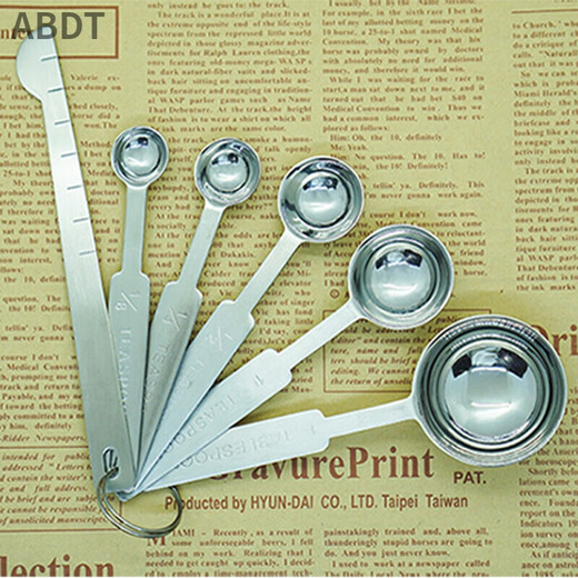 ABDT stainless steel measuring spoon 1.5g 3g salt spoon 5/15/30ml 10/20g coffee bean fruit powder spoon milk powder measuring spoon integrated 2.5ml about 3g salt