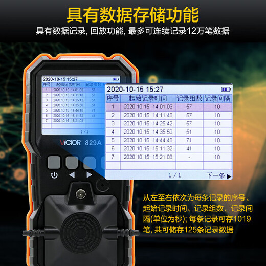 XMSJ仪器四合一气体检测仪便携式可燃气体探测报警器有毒有害氧气 VC829A四种气体.同时检测.彩屏