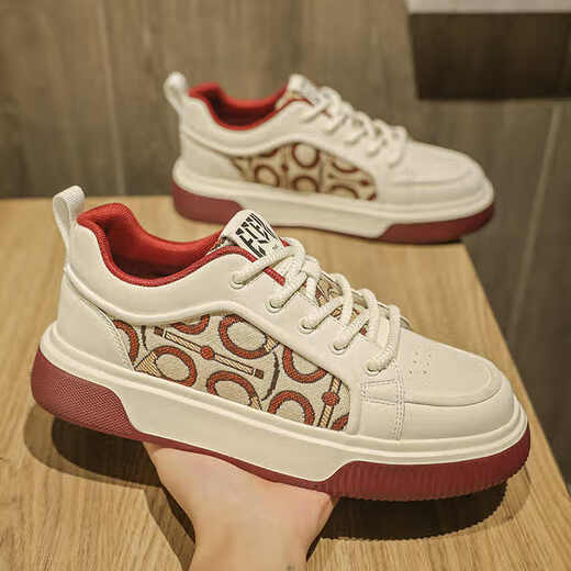 Vckllv Fashion Nouvelles chaussures masculines 2025 Nouvelle tendance et polyvalente respirante épaisse semelle en amélioration sportive décontractée chaussures blanches milan cool qifeng vckllv1049 39
