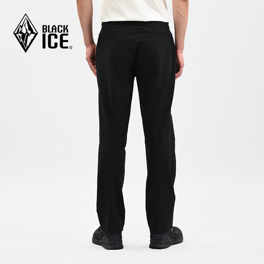 Black Ice 25 New Men's Casual Outdoor Hiking and Mountaineering Pants Water-Repellent and Wear-Resistant Stretch Soft Shell Pants F2614MJ Black L