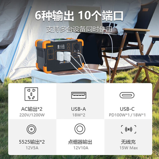 百克龙户外电源E1000PRO大容量220V移动电源便携1200W功率自驾旅游露营 1049Wh -E1000PRO