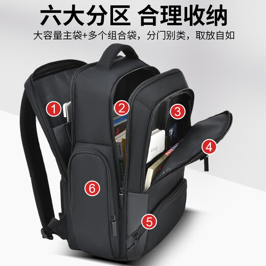 胖东来商务休闲双肩包大容量多功能背包简约电脑包背包 7027
