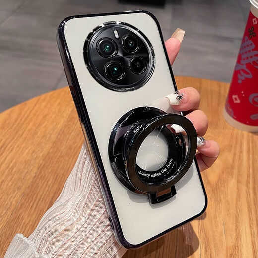 福顺奢适用真我gt5pro手机壳realmeGT5por透明保护硅胶套RMX3888全包防摔oppogt超薄oppo男女高级感 【玫瑰金】透明电镀*CD纹支架 realme 真我 GT5 Pro