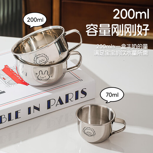 TREEJACK 316L stainless steel milk cup cartoon children baby student kindergarten home open tea drink mug