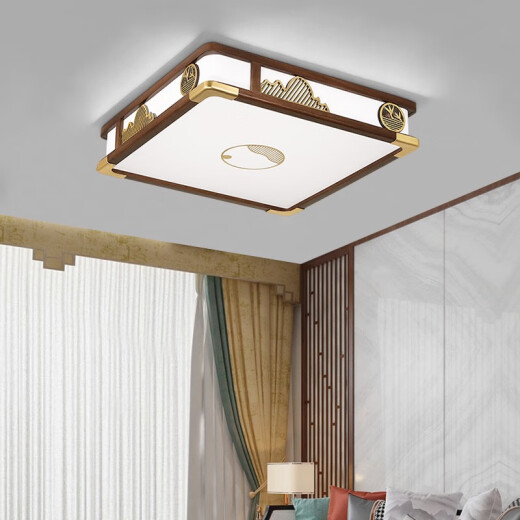Leshi (NVC) 2025 nueva lámpara nueva lámpara de techo de estilo chino lámpara de estar de alambre dorado sándalo moderno comedor lámpara de ventilador estilo chino tentamiento 1w 1w 9896 cuadrado 56 desaconsejado atenuación