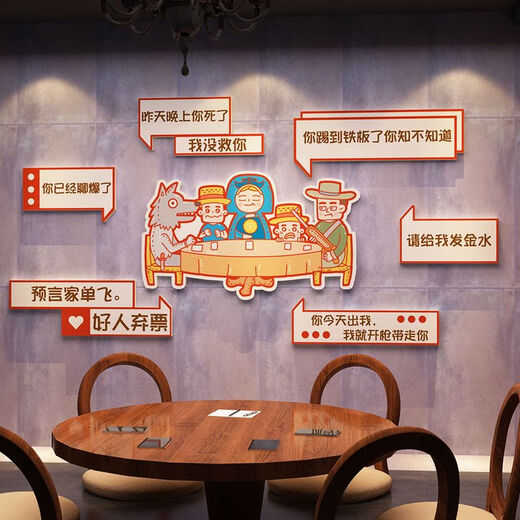 Shangmei Decoration Home Internet Célébrité Script Kill Kill Shop Decoration Arelwolf Kill Game Bandouard Contexte Autocollants Mur