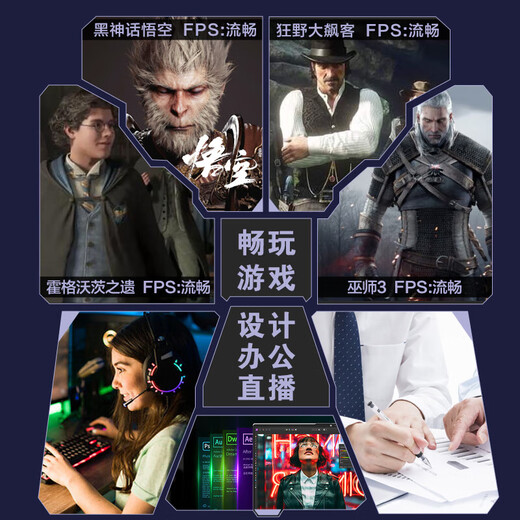 ASUS family bucket Ryzen AMD host 9600X/5060Ti Delta CSGO high-end game design live broadcast e-sports desktop assembly computer host DIY assembly machine 9600X+RTX5060+16G memory