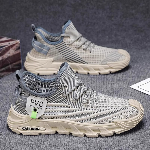 Chaussures décontractées pour le nouveau style de moule volant des chaussures de course respirantes en maille volante coco coco de voyage doux voyage chaussures décontractées chaussures de sport chaussures noire 42