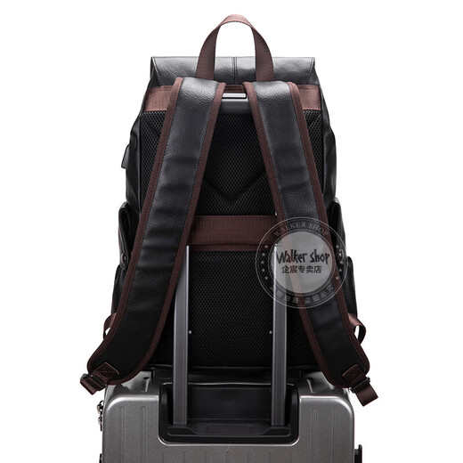Walker Shop backpack for men, fashionable simple men's casual trendy backpack computer travel large capacity schoolbag black [large capacity + water-proof] 30*18*44CM