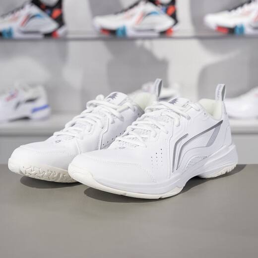 Li Ning Badminton Shoes for Men and Women 2024 New Almighty King V2.0 Flying Eagle Shock Absorbing Breathable Training Shoes AYTU001 Standard White/AYTU001-1 40