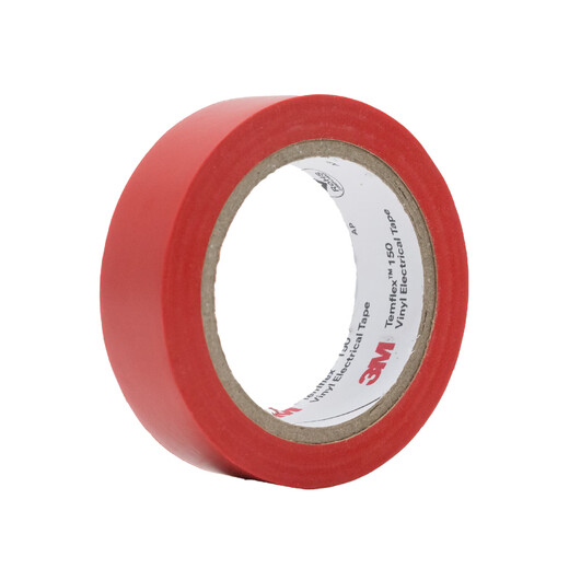3M 150# Electrical Tape Electrical Insulating Tape PVC Electrical Tape Lead-free 600V Moisture-proof Acid and Alkali Resistant Red 18mm*10m*0.13mm 1 barrel (10 rolls)