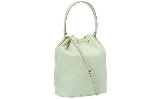 Triangle Prada Logo Zipper Front Pocket Pocket Manage Manage à une épaule Crossbody Drawstring Backt Back Femme's Green Basic Package (Sac + Dust Sac)