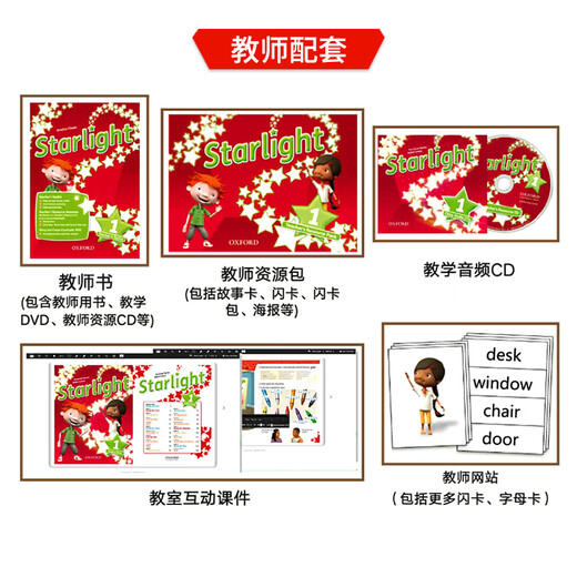 
Original imported Oxford Children's English Textbook Starlight 123456 Level Original imported 7-12 years old American pronunciation Student books + exercise book Cambridge grade examination textbook Training class textbook Self-study textbook Level 1 Student books + exercise book Level 1 Book + book (course)