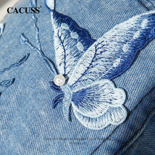CACUSS Blue Butterfly Spring and Summer Women's Forward Hat Beret Retro Butterfly Denim Chinese Style Fashion Painter Hat Blue One Size Adjustable (56-58cm)
