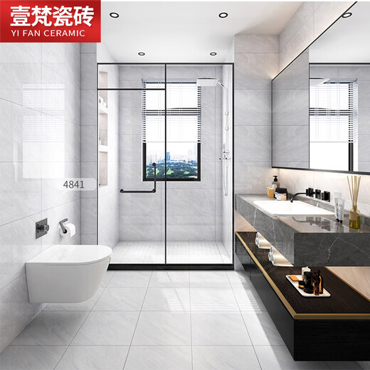 奶油白广东通体大理石卫生间瓷砖400x800墙砖亮光内墙厨房厕所 4840 400x800mm