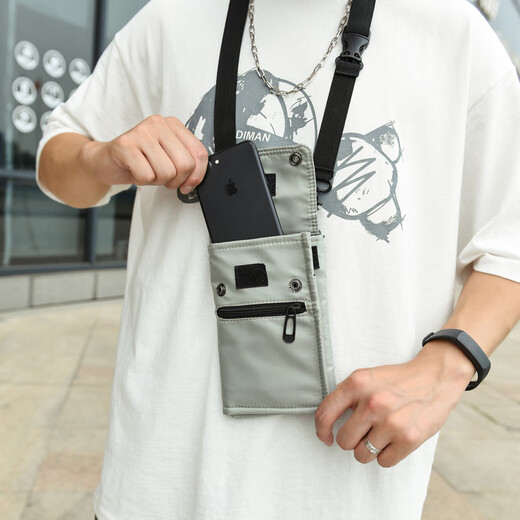 Neues Speicher Multifunktionales Mobiltelefon wasserdichtes Mini Tragbares Zertifikat Männer und Frauen reisen One-Shoulder Pass Bag Outdoor Outdoor Schwarz