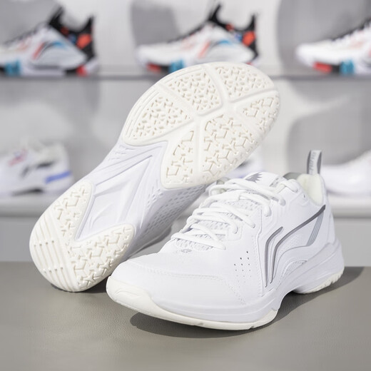 Li Ning Badminton Shoes for Men and Women 2024 New Almighty King V2.0 Flying Eagle Shock Absorbing Breathable Training Shoes AYTU001 Standard White/AYTU001-1 40