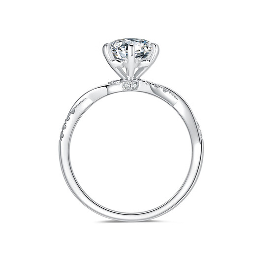 IDC Henan artificially cultivated diamond 18K gold diamond ring engagement 1 carat twist arm ring women's Valentine's Day gift for wife PT950 platinum D color/VVS/NGIC certificate 30 points heavy gold version