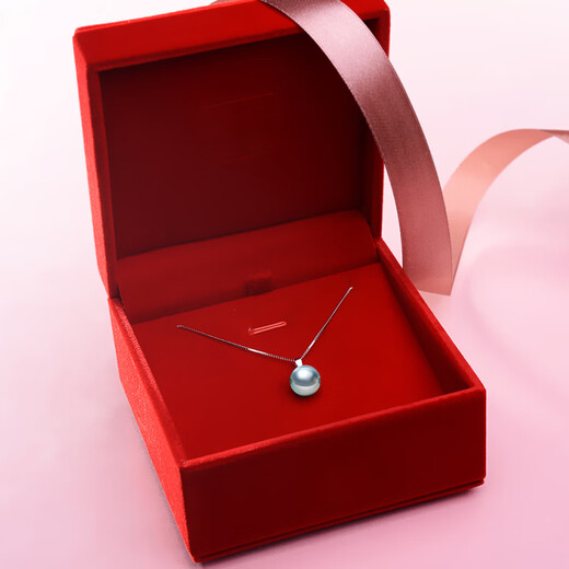 Drops of water form pearls, seawater pearl pendant for women, strong light, high quality, platinum, gray Tahitian black pearl, 18k gold pendant jewelry, 9.0-10.0mm pearls