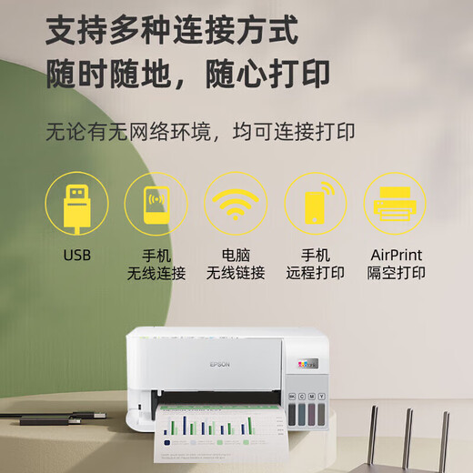 
EPSON L3556 A4 color ink chamber inkjet printer wireless wifi printing copy scanning multi-functional machine WeChat remote printing home office