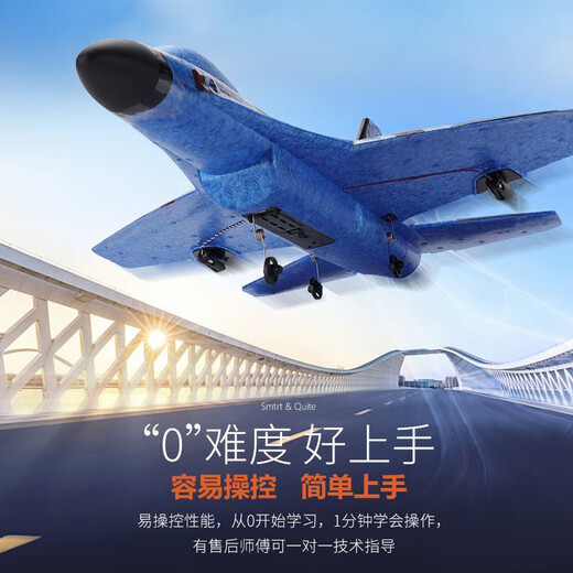 DWI航模遥控飞机儿童耐摔固定翼电动模型飞行器战斗机泡沫男孩玩具 【2.5通-简单好飞】红色 2电+遥控器电池