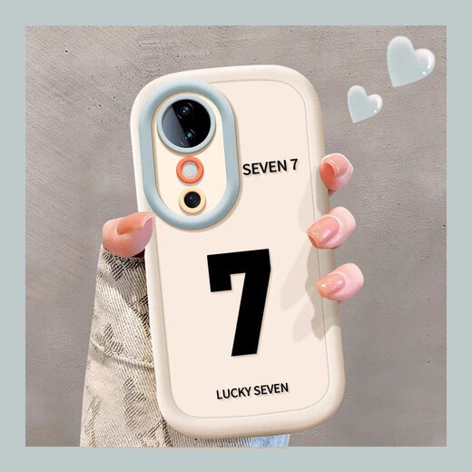 
Ye Yu Korean style milky white suitable for vivos20 mobile phone case s19pro new s18 full-inclusive s20 lens vivo silicone s17 puff shell local varnish-pink-NM12127 number vivoS20
