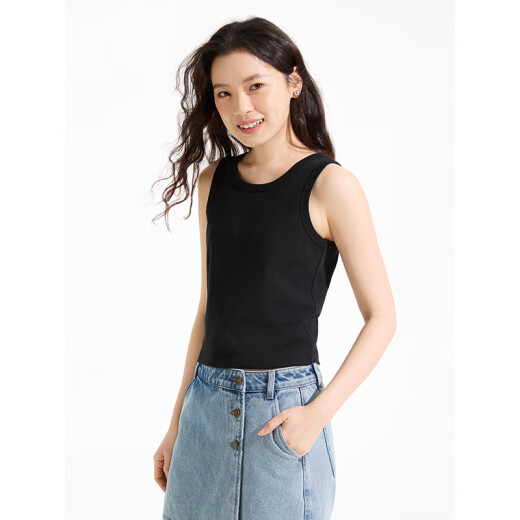 热风【商场同款】背心2025年夏季新款女士背心基础款打底内搭打底衫 04白色 M