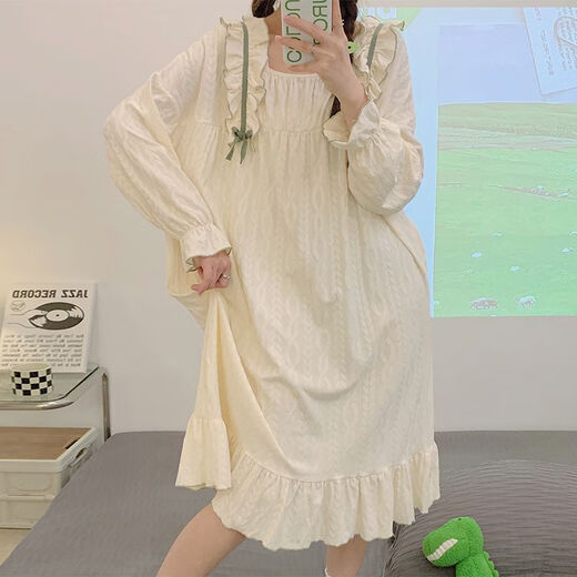 
COLORFUL GEMS spring and autumn new sweet large size long-sleeved nightgown student home clothes 16863 cute three-eyed baby B 170 M (suitable for 80-100 Jin [Jin equals 0.5 kg])