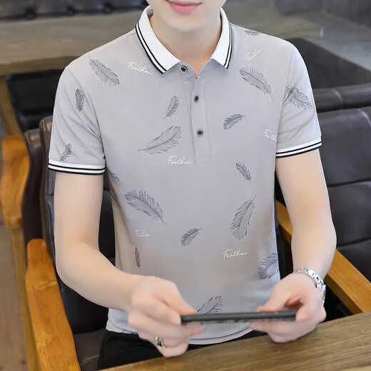 丨利郎丨品牌男装有领Polo衫夏季男士短袖T恤ins棉质修身半袖潮牌衣服 2023677粉红色2024 M 体重90-100