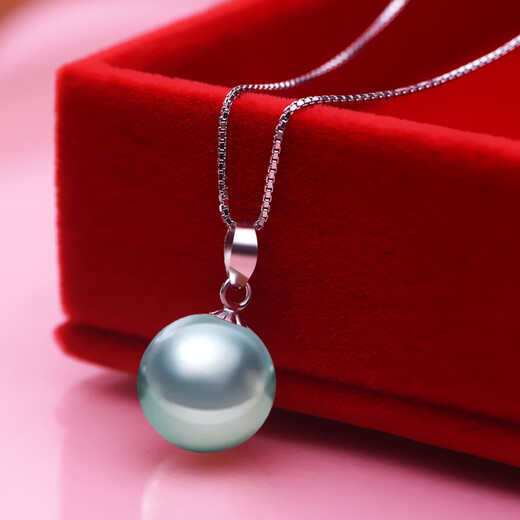 Drops of water form pearls, seawater pearl pendant for women, strong light, high quality, platinum, gray Tahitian black pearl, 18k gold pendant jewelry, 9.0-10.0mm pearls