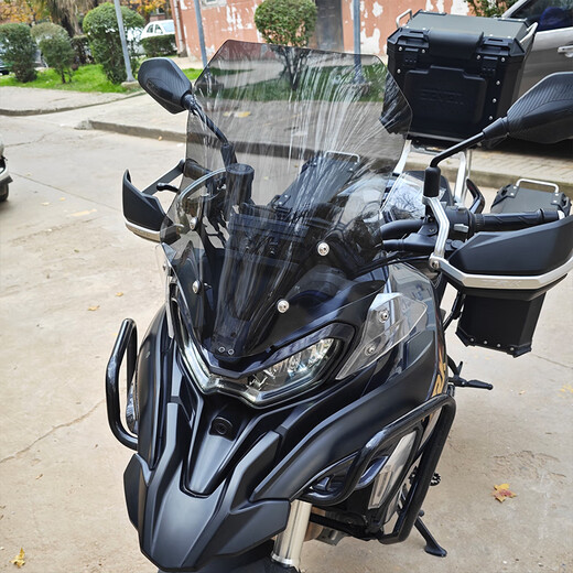 万沁珊适用于贝纳利金鹏TRK702 702x 加高改装风挡配件加厚高清挡风玻璃 46cm透明原车高约33cm进口挡风