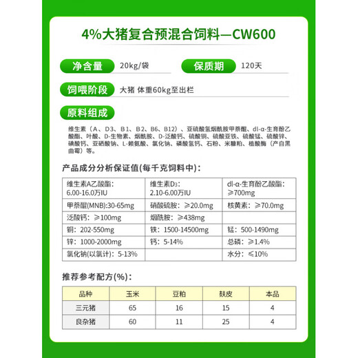 Changwang 10 get 3 New Hope Liuhe Changwang 4% premix pig general fattening large, medium and small pig feed 10 packs starting price 60Jin Jin is equal to 0.5kg and above 10 packs starting price piglet CW400