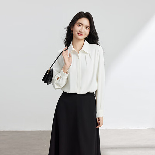 Lady Bird white shirt, women's professional attire, high-end interview formal top, small man's daily commuting inner long-sleeved shirt