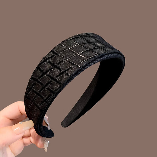 KAMALUN headband women's high-end going out headband wide-brimmed headband 2025 light luxury women's face wash headband to cover white hair black brand gift box