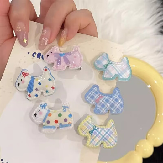 Cute hook-up Korean style cute plaid puppy hairpin women's side bangs hairpin hairpin hairpin headdress duckbill clip 6 pieces in the main picture, one for each style