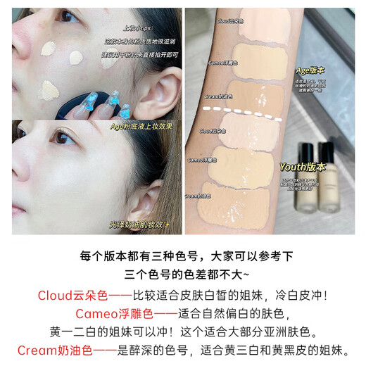 ZELENS云朵色zelens粉底液age钻石养肤粉底液控油持久youth水光奶油干皮 youth浮雕色cameo(偏白)1支 30ml