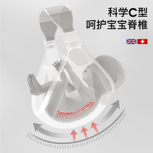 LOVEMAMI英国抱娃神器解放双手背带婴儿前抱式背娃宝宝背巾外出用 雅格灰 透气款(松紧可调)