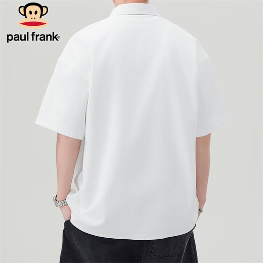 Big Mund Monkey (Paul Frank) kurzärärmiges Hemd Männer Sommer Trendy Casual Shirt Männer Solid Color Top einfache Jacke Männer weiß XL