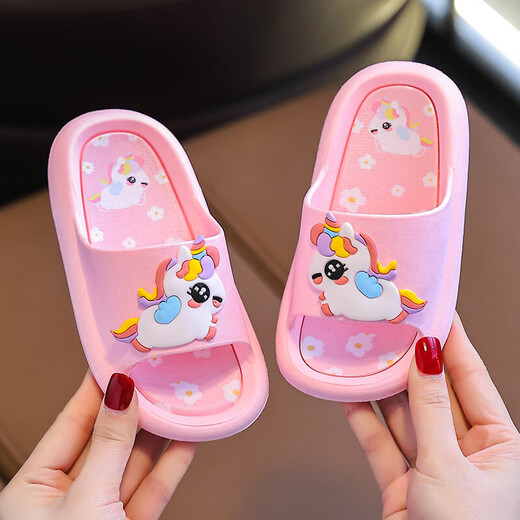 2025 Neue Stil Girls Children's Pantoffeln Sommerprinzessin Indoor Nicht -Schlupf -Mädchen Kinder Kinder Kinder Badeschuhe Pfirsich Rosa 30 -31 Größe [geeignete Fußlänge 17 cm]