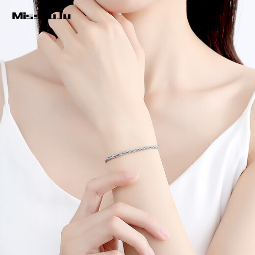 Miss JuJu pt950 platinum double chain wrap bracelet women's new platinum bracelet, weight 10.2-10.4g, length 16+3cm