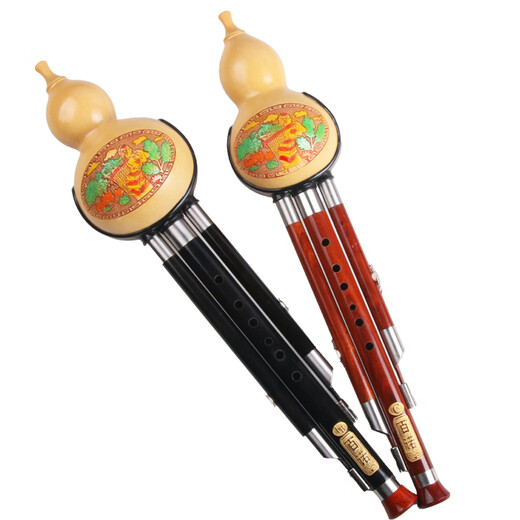 Bainuo Hulusi Musical Instrument C-tuning Primary School Students B-tuning B-tuning for Beginners’ Professional Performance Special for Adults General DGFA Adjustment Self-taught, Exchangeable Mouth Black Wood Pipe G-tuning + Full Set of Gifts