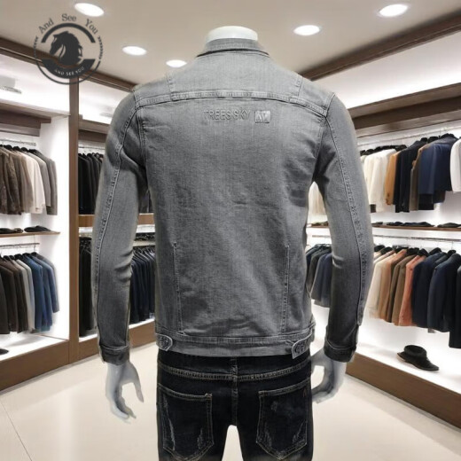 ANDSEEYOU 潮牌牛仔夹克外套男士 秋冬季新款潮流韩版时尚夹克上衣精品男装 WSY-5027-H6628款 浅灰 XL