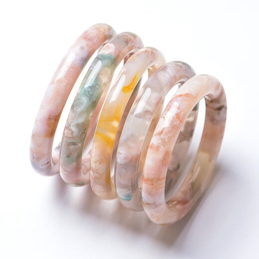 Kawamori Nr. 56 Natural Cherry Blossom Achate Armband Frauen Kristall hohes Eis transparent dreidimensional schwimmende Blumeneis Kreuzung Jade Armband Spezialpreis 695