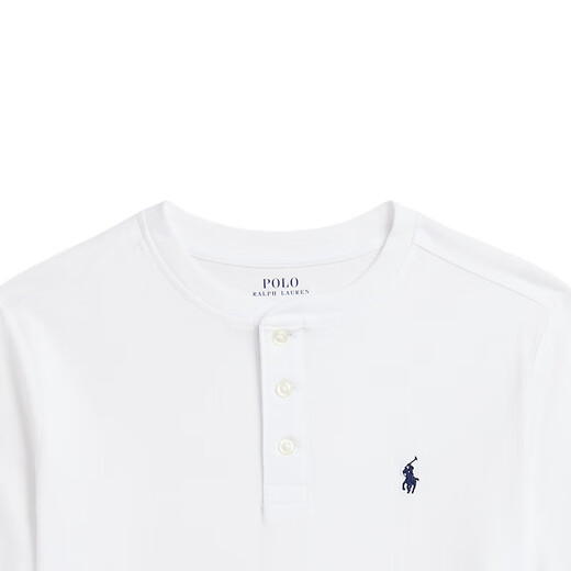 Polo Ralph Lauren Boys' Classic Jersey Cotton Short-Sleeved Henley RL43135 100-White S (7)
