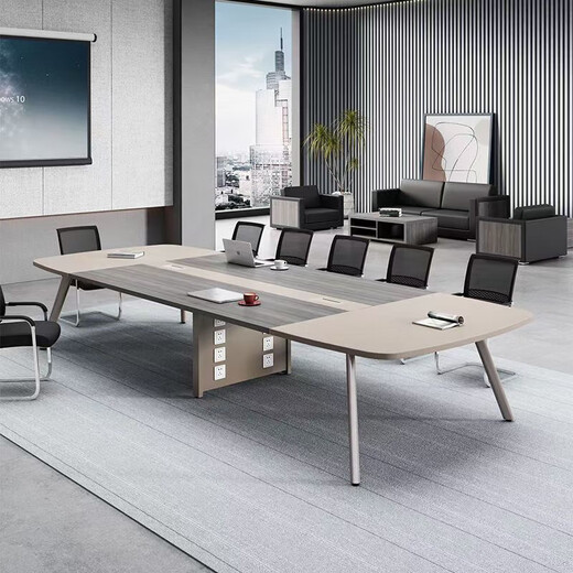 Conference table long table simple modern office negotiation training table large and small conference room table and chair combination 1.8*0.9 meter conference table